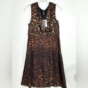 🎄🎶🎄100% SILK ALFANI LEOPARD PRINT PARTY COCKTAIL DRESS SIZE 6 NWT